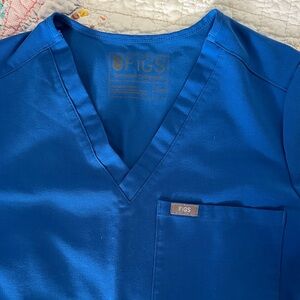 Figs Royal Blue V-Neck Scrub Top